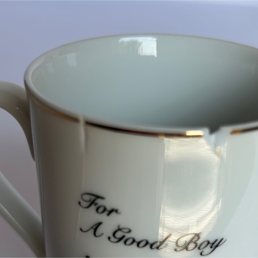 Norman Rockwell Museum Mug 1982 "For a Good Boy" Grandpa & Ship Vintage